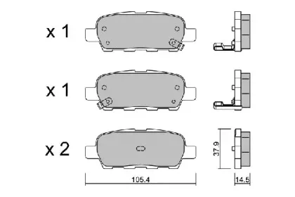 BPNI-2001 AISIN Комплект тормозных колодок, дисковый тормоз